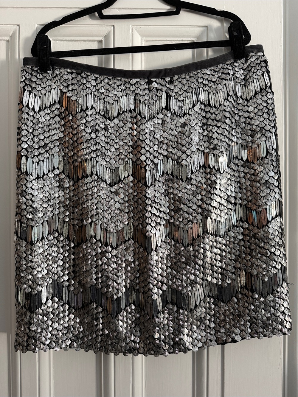 Per Se Women’s Silver Sequin Skirt